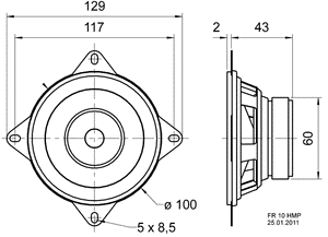 Visaton FR 10 HMP, 4 Ohm, 4 Inch - Full Range Speaker - Art. No. 4880