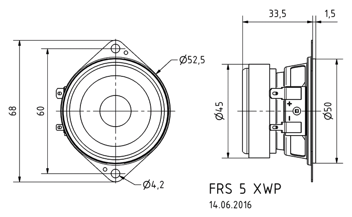 FRS 5 XWP · 8 Ω · part 2236 — Dimension drawing