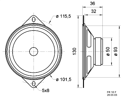 FR 10 F · 4 Ω · part 4622 — Dimension drawing