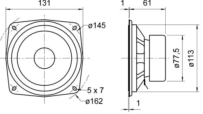 SC 13 · 8 Ω · part 8013 — Dimension drawing