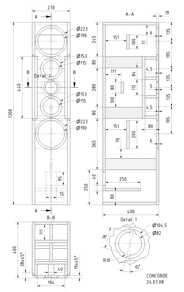 CONCORDE MK III · part 5943 — Cabinet construction drawing