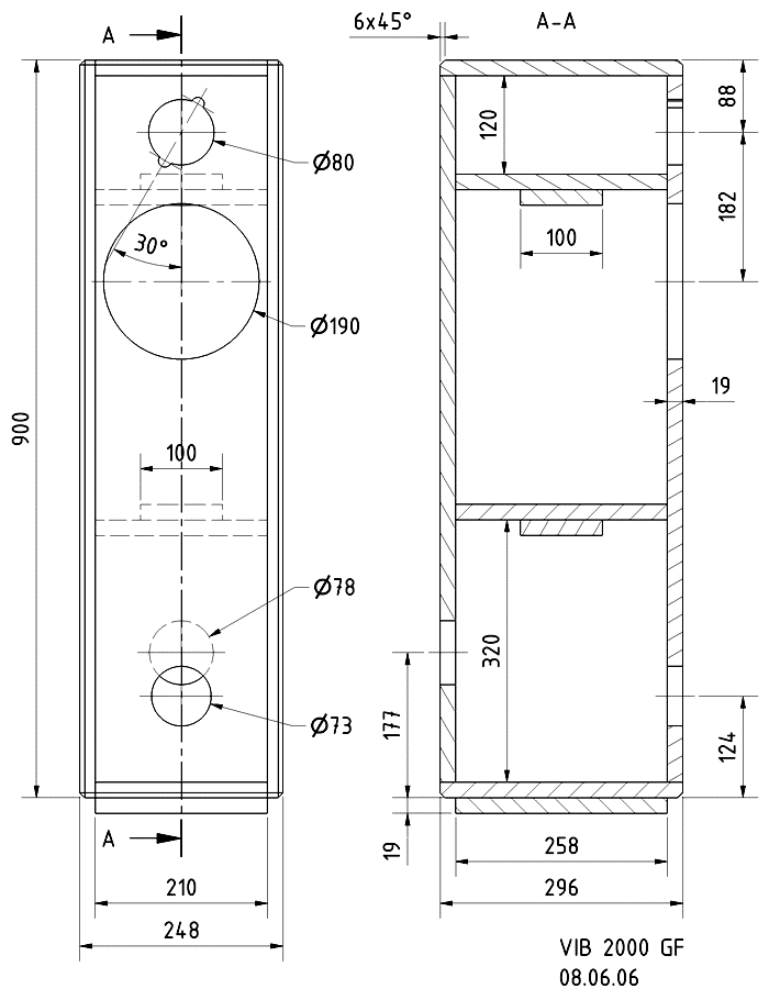 VIB 2000 GF · part 5906 — Cabinet construction drawing