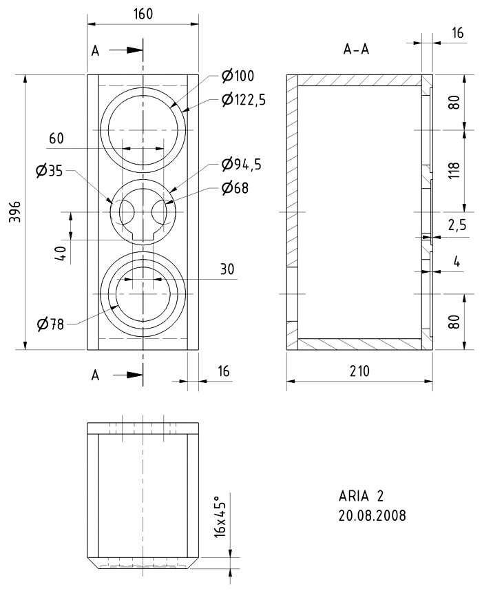 ARIA 2 · part 5946 — Cabinet construction drawing