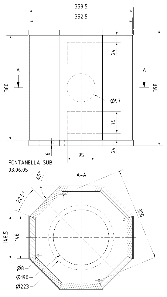 FONTANELLA SUB · part 5821 — Cabinet construction drawing