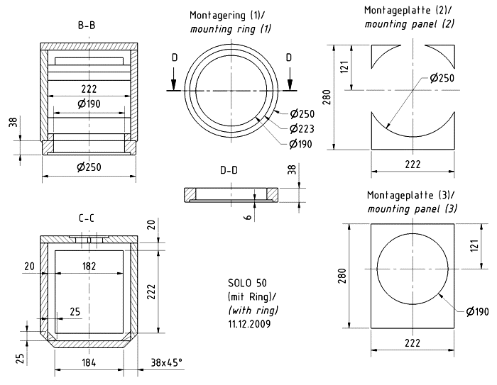 SOLO 50 · part 5744 — Cabinet construction drawing