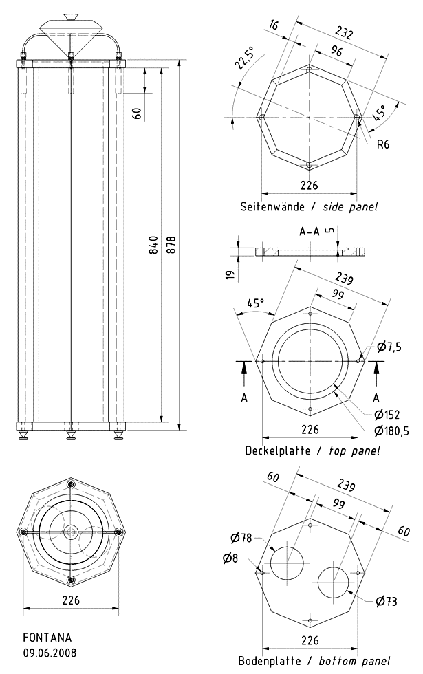 FONTANA · part 5974 — Cabinet construction drawing