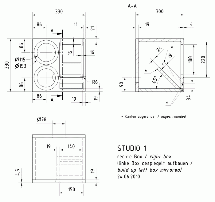STUDIO 1 · part 5890 — Cabinet construction drawing