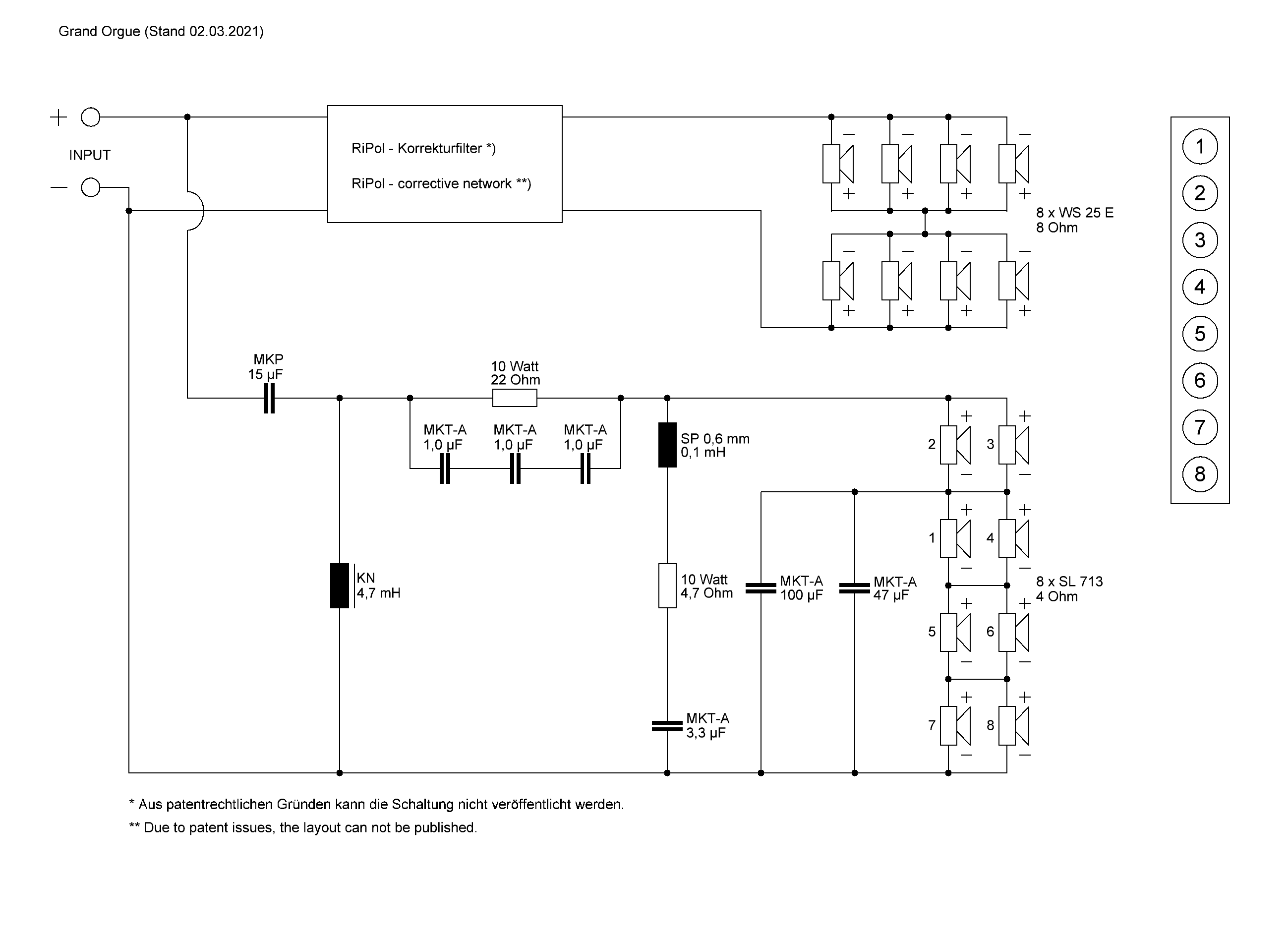 GRAND ORGUE · part 5892 — Crossover diagram