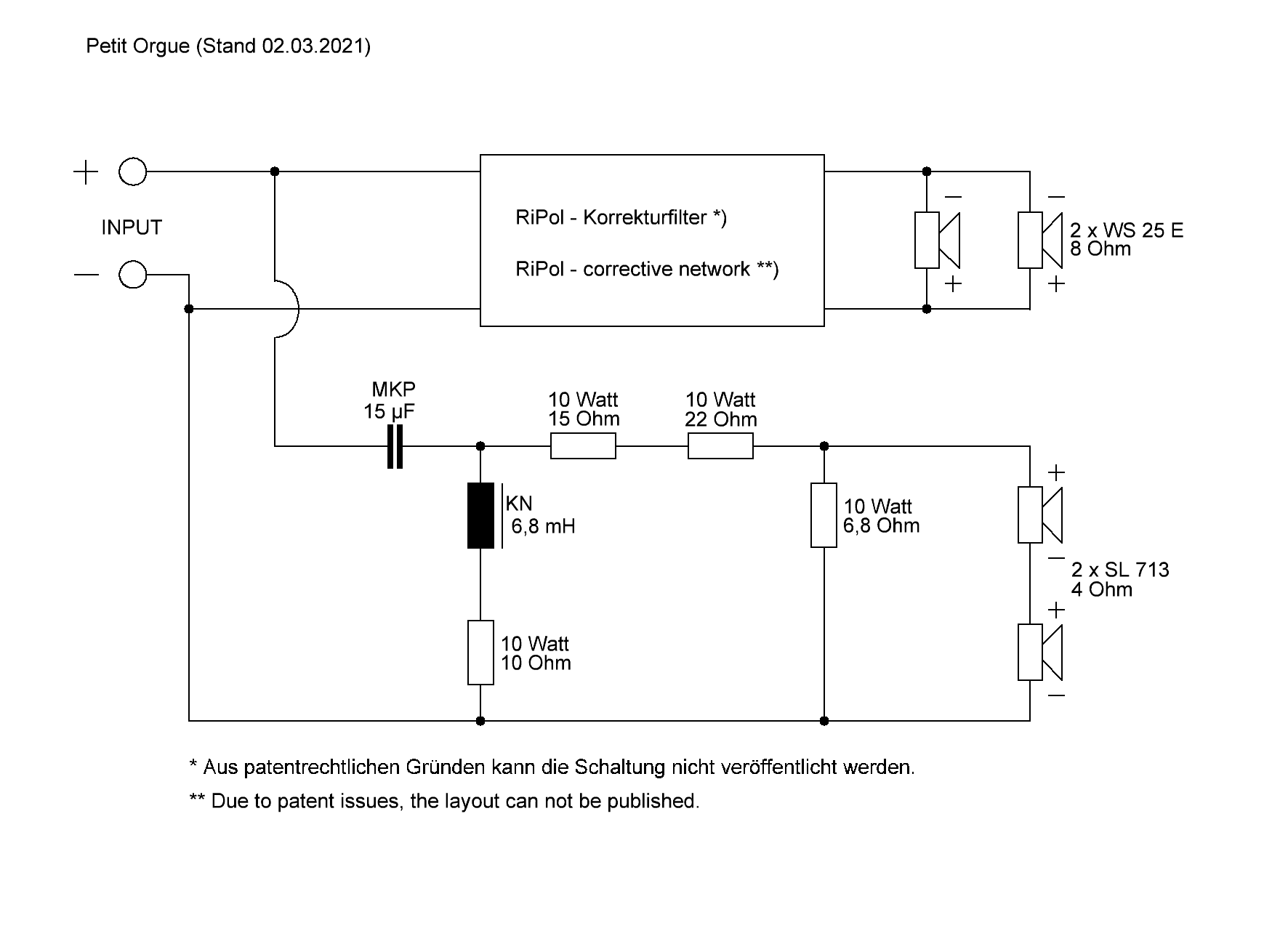 PETIT ORGUE · part 5891 — Crossover diagram