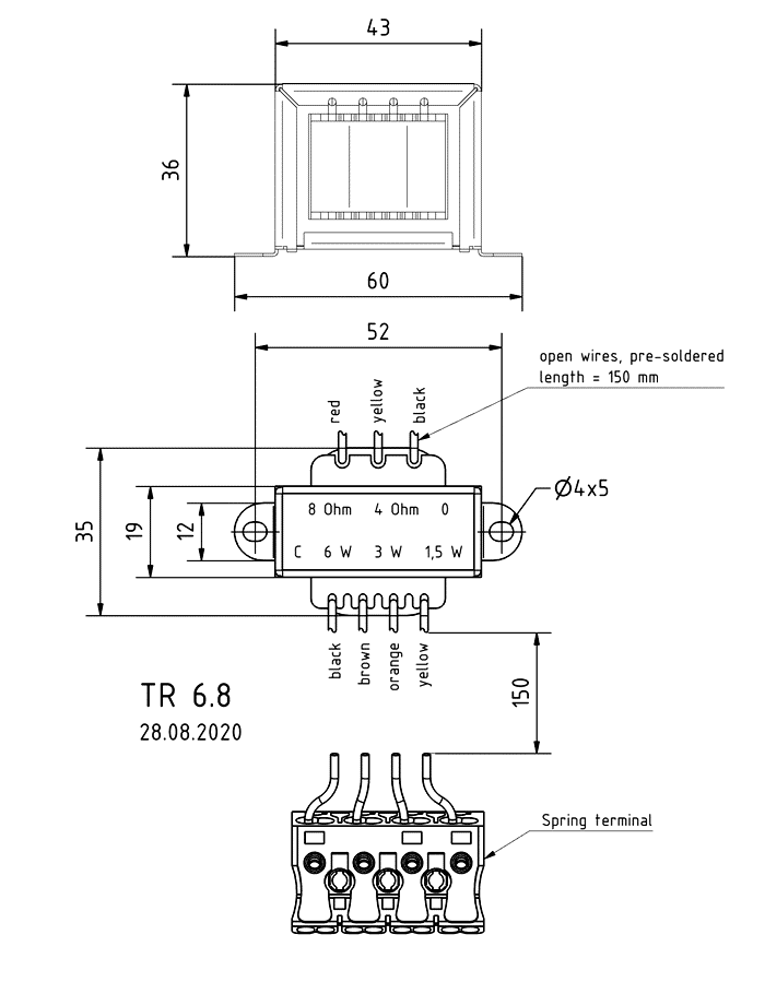 TR 6.8 — Mounting drawing
