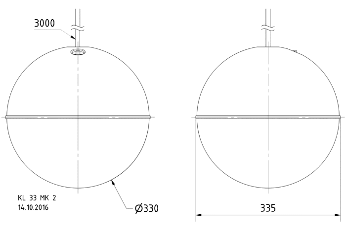 Visaton KL 33 MK 2 - 100 V — Dimension drawing