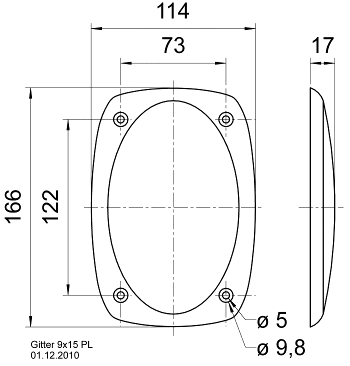 GRILLE 9x15 PL — Mounting drawing