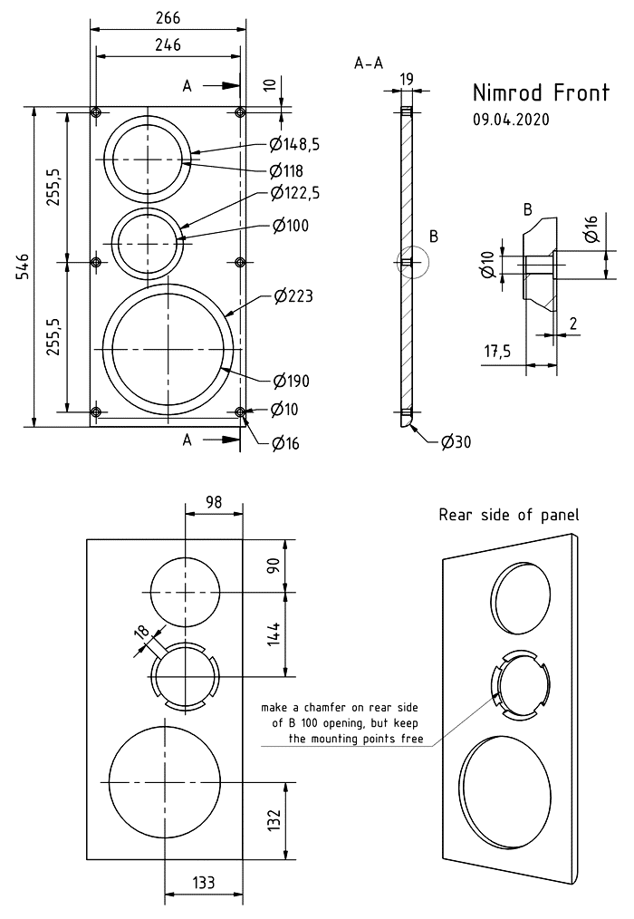 NIMROD · part 5873 — Cabinet construction drawing