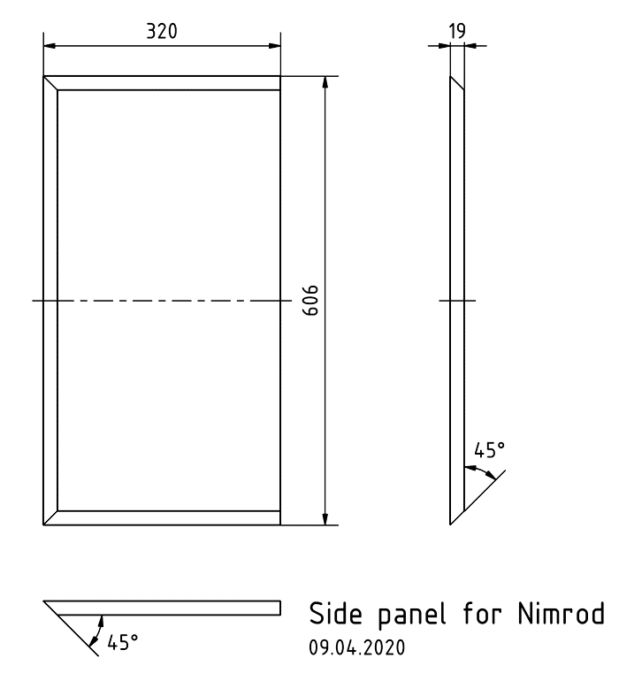 NIMROD · part 5873 — Cabinet construction drawing