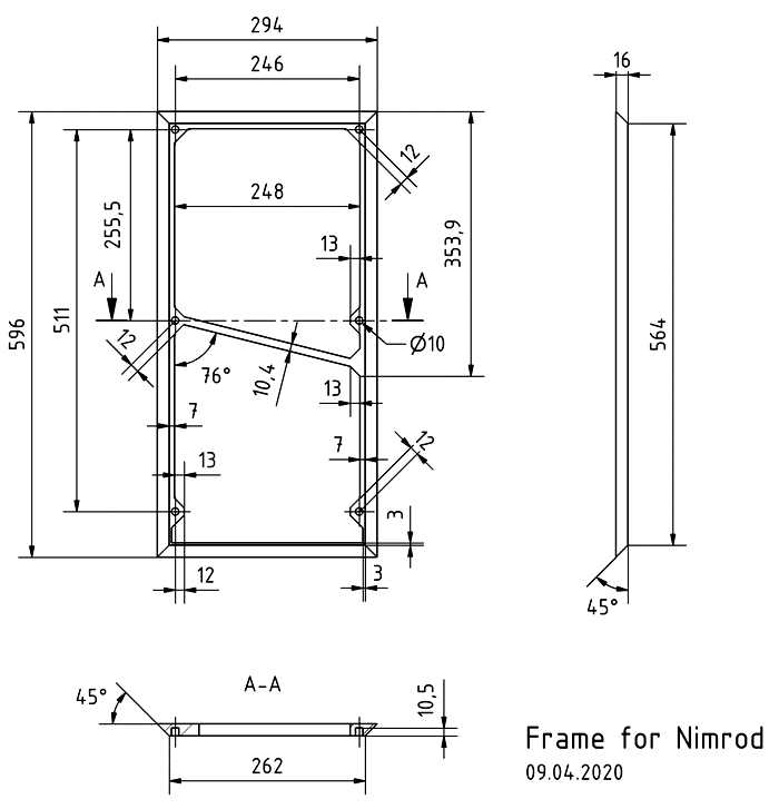 NIMROD · part 5873 — Cabinet construction drawing