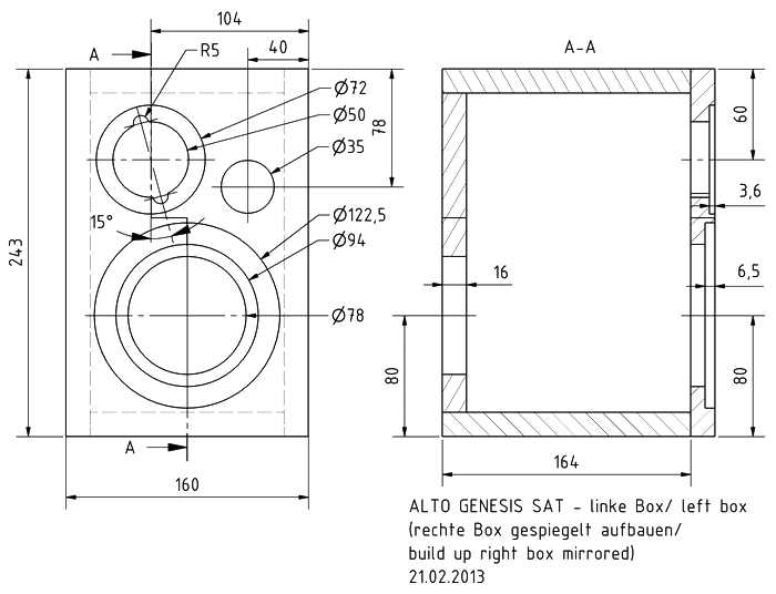 ALTO GENESIS SAT · part 5971 — Cabinet construction drawing