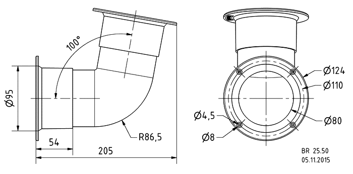 BR 25.50 — Mounting drawing