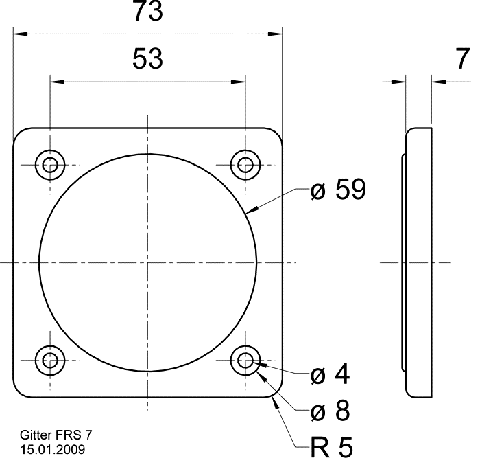 GRILLE FRS 7 — Mounting drawing