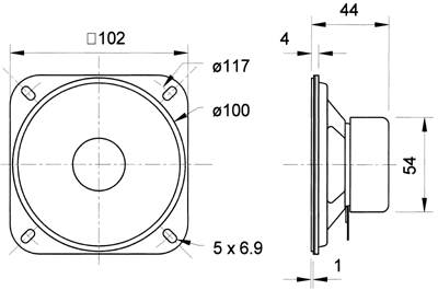 R 10 SC SPEZIAL · 8 Ω · part 2047 — Dimension drawing