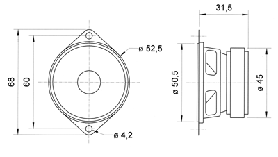 FRS 5 · 8 Ω · part 2231 — Dimension drawing