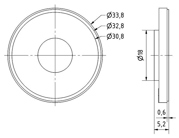 K 34 WP · 8 Ω · part 2981 — Dimension drawing