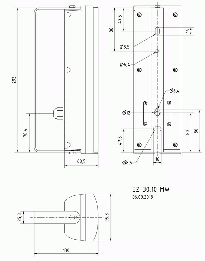 EZ 30.10 MW · 100 V · part 50420 — Dimension drawing