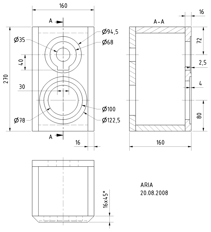 ARIA · part 5945 — Cabinet construction drawing