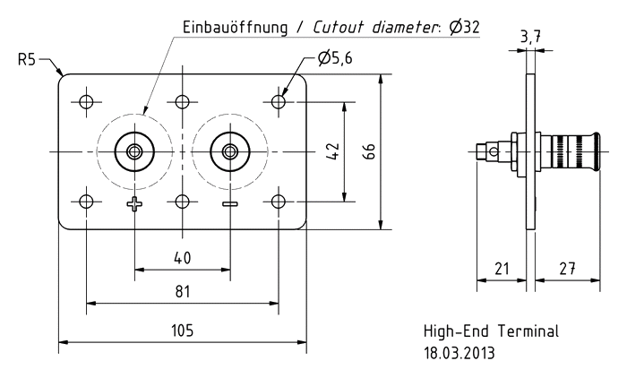 HIGH-END-TERMINAL — Mounting drawing