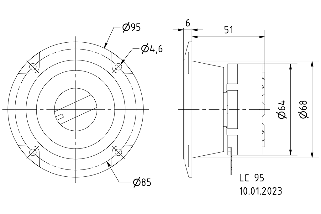 LC 95 — Mounting drawing