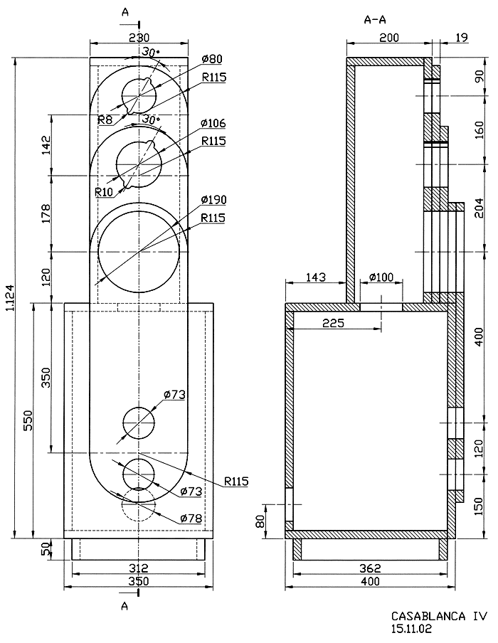 CASABLANCA MK IV · part 5979 — Cabinet construction drawing