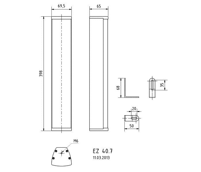 Visaton EZ 40.7 - 100 V — Dimension drawing