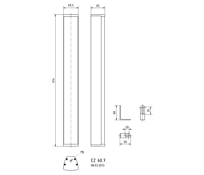 Visaton EZ 60.7 - 100 V — Dimension drawing
