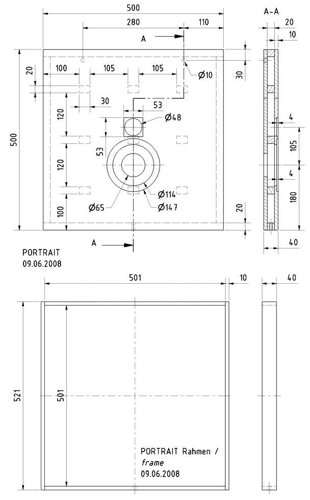 PORTRAIT · part 5951 — Cabinet construction drawing