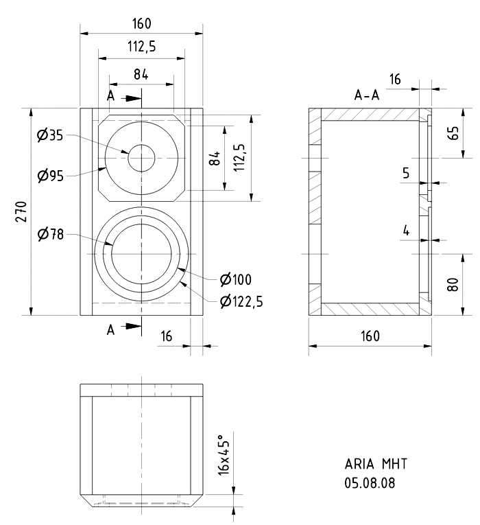 ARIA MHT · part 5948 — Cabinet construction drawing