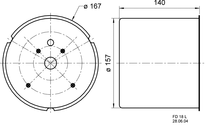 Visaton FD 18 L — Dimension drawing