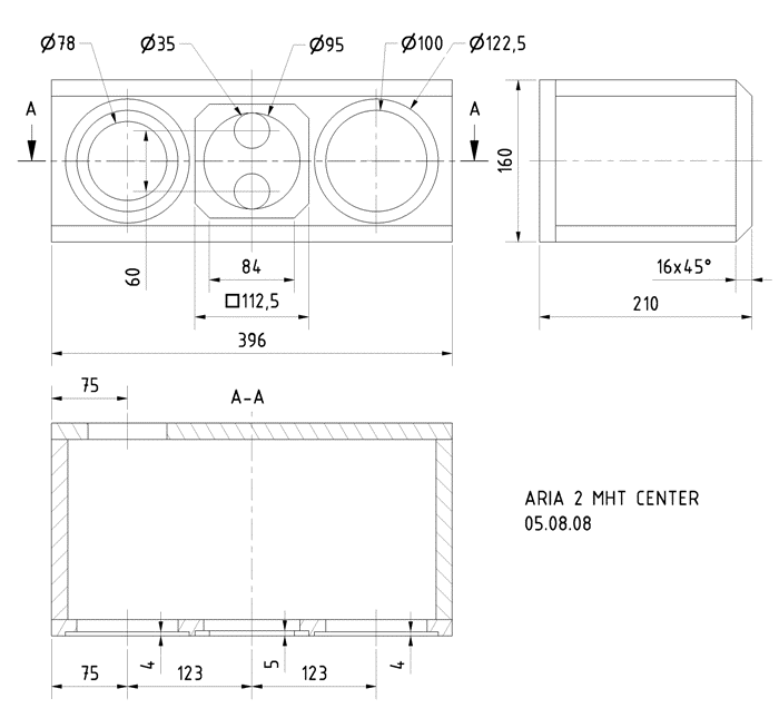ARIA 2 MHT CENTER · part 5947 — Cabinet construction drawing
