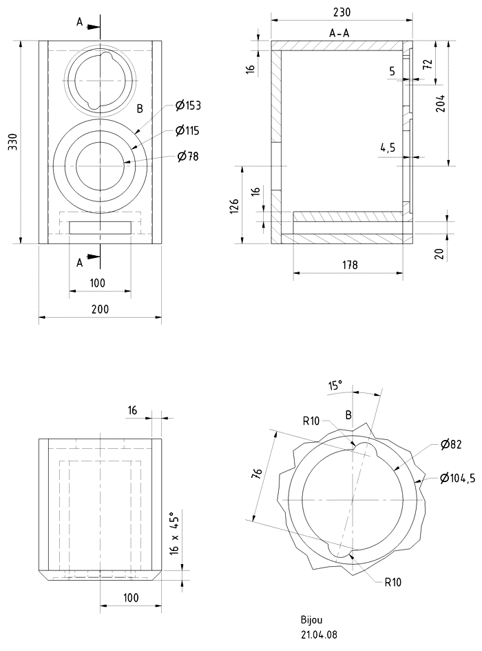 BIJOU · part 5917 — Cabinet construction drawing