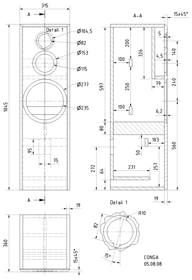 CONGA · part 5942 — Cabinet construction drawing