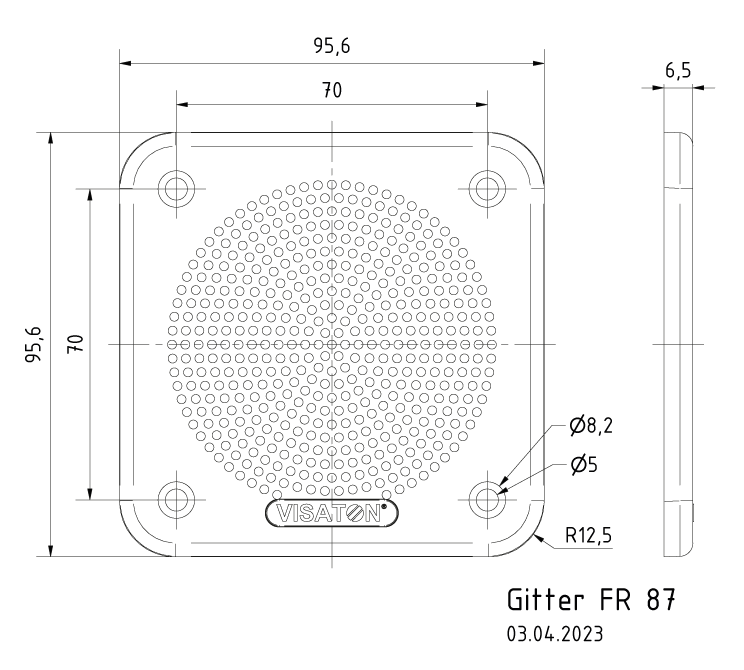 GRILLE FR 87 — Mounting drawing