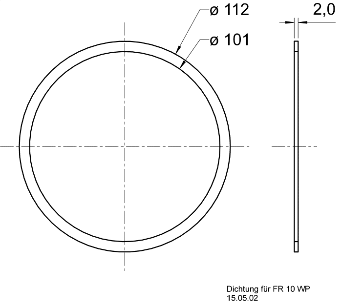 Visaton Gasket for FR 10 WP — Dimension drawing