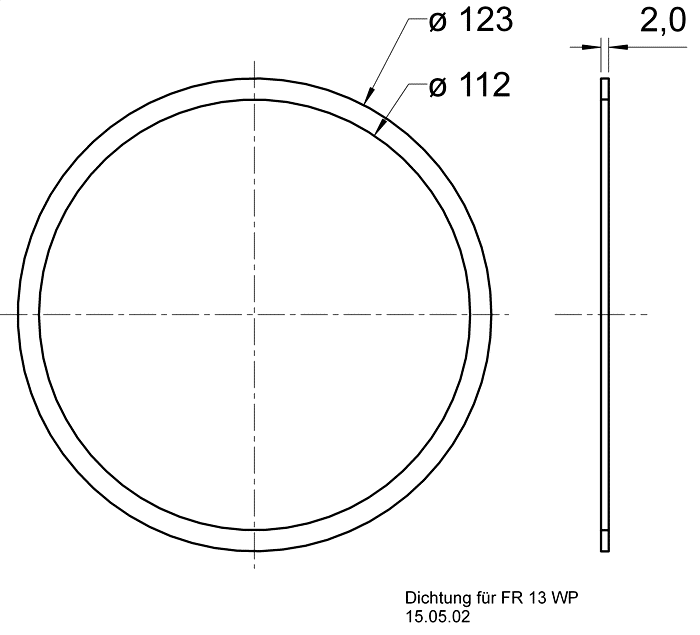 Visaton Gasket for FR 13 WP — Dimension drawing