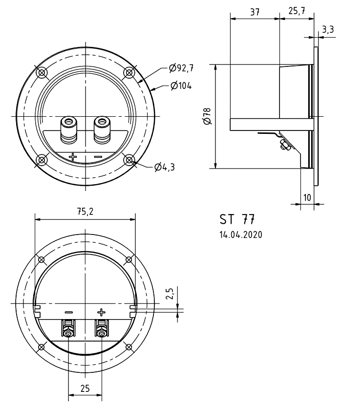 ST 77 — Mounting drawing