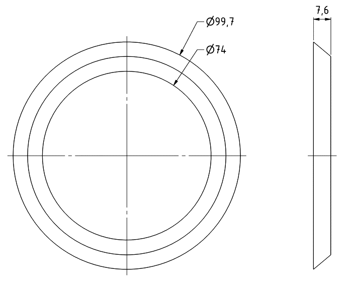 Visaton DR PL 8 RV — Dimension drawing