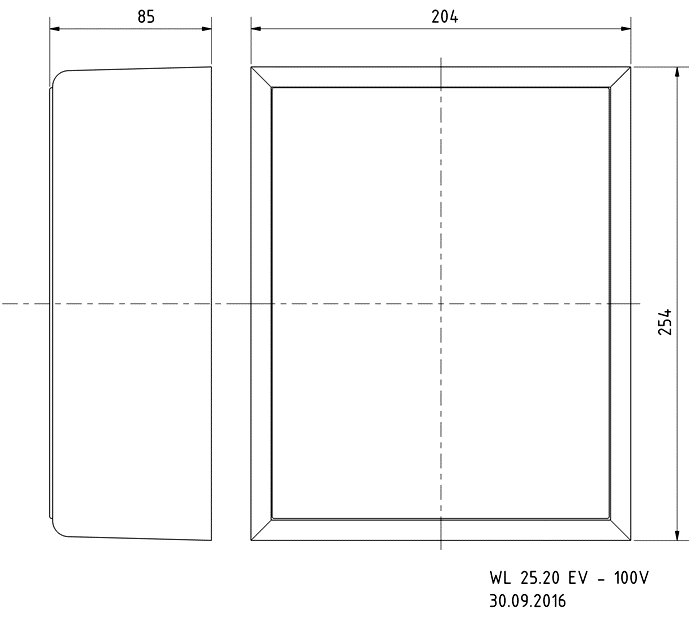 Visaton WL 25.20 EV - 100 V — Dimension drawing