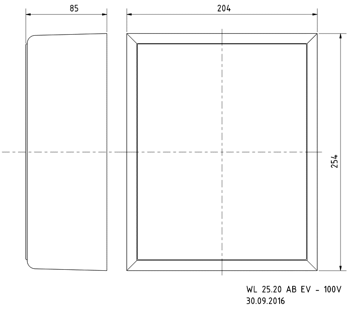 Visaton WL 25.20 AB EV - 100 V — Dimension drawing