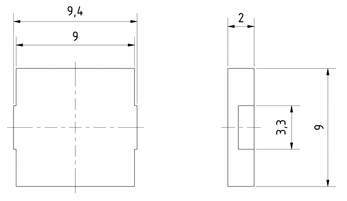 Visaton PB 9.9 - 3 V — Dimension drawing