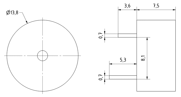 Visaton MB 14 - 12 V — Dimension drawing