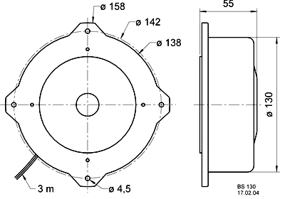 Visaton BS 130 - 4 Ω — Dimension drawing