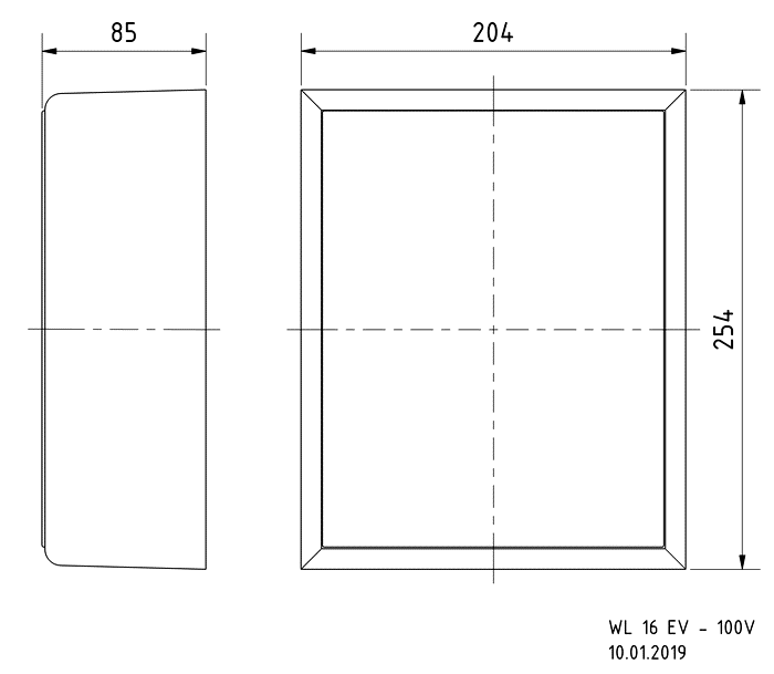 Visaton WL 16 EV - 100 V — Dimension drawing
