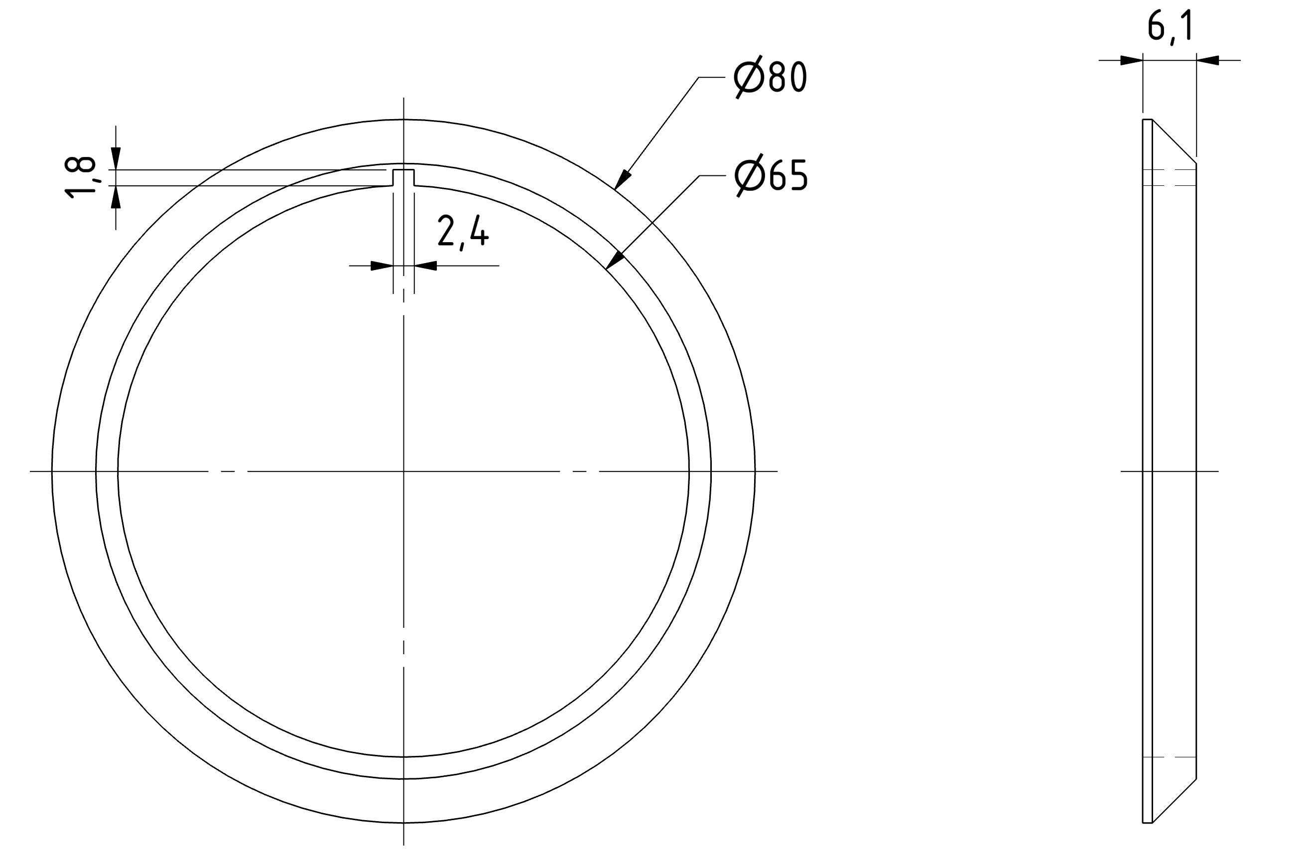 Visaton DR PL 7 RV — Dimension drawing